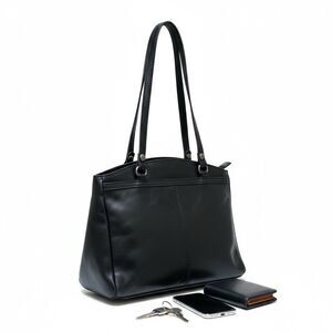 Patricia Nash Shoulder Bag Black Leather Minimalist Everyday Wear Tote NWT $199
